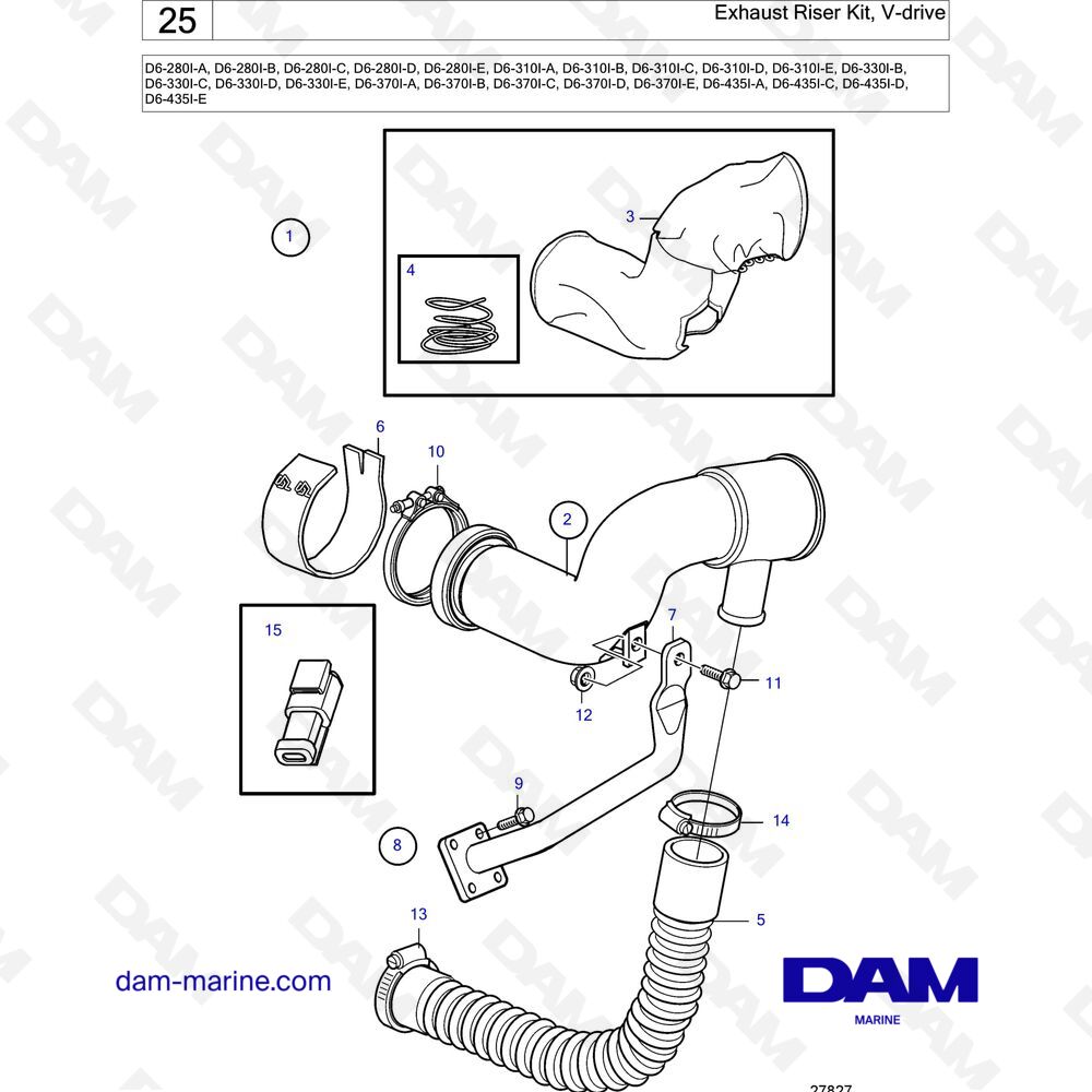 Parts And Exploded Views For Volvo Penta D6-370D-D Engine